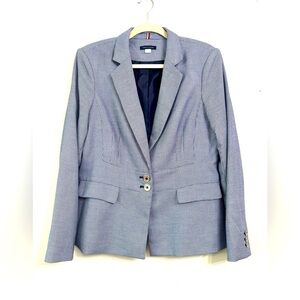 Tommy Hilfiger Houndstooth Blue White Blazer Suit Jacket 90’s